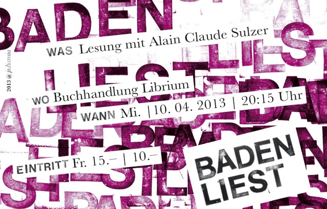 Lesung mit Alain Claude Sulzer