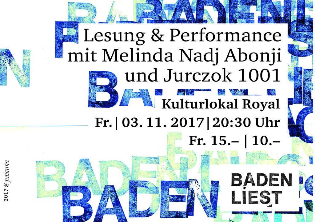 Lesung & Performance mit Melinda Nadj Abonji und Jurczok 1001