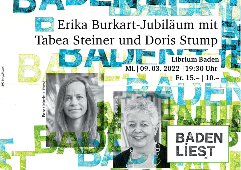 Mi. 09.03.2022: Erika Burkart-Jubiläum mit Tabea Steiner und Doris Stump