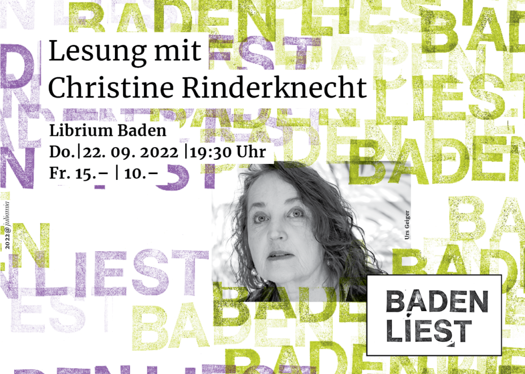 Do. 22.09.2022: Lesung mit Christine Rinderknecht