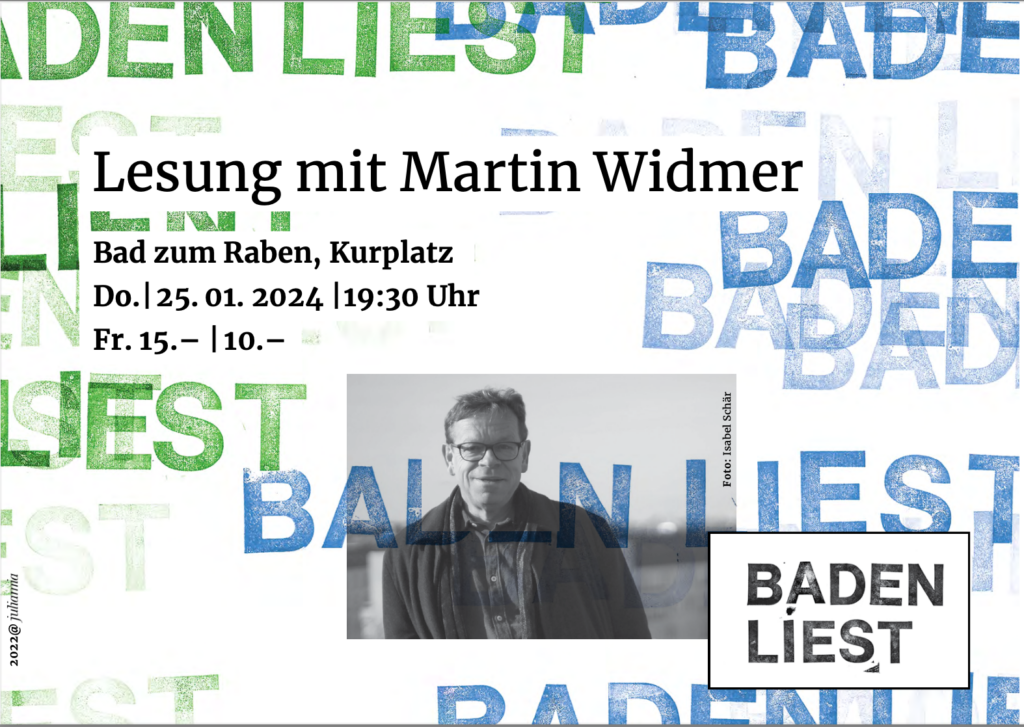 Do. 25.01.2024: Lesung mit Martin Widmer